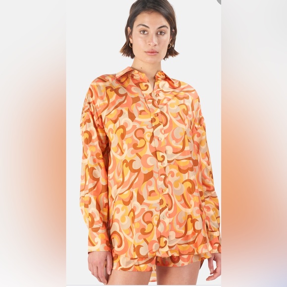 ZIMMERMANN OVERSIZED MAE SHIRT- DRESS.AMAZING COLOR PATTERNS - Picture 13 of 14